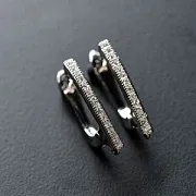 Швензы "Трек", с цирконием, цвет платина, 19x12x2 мм