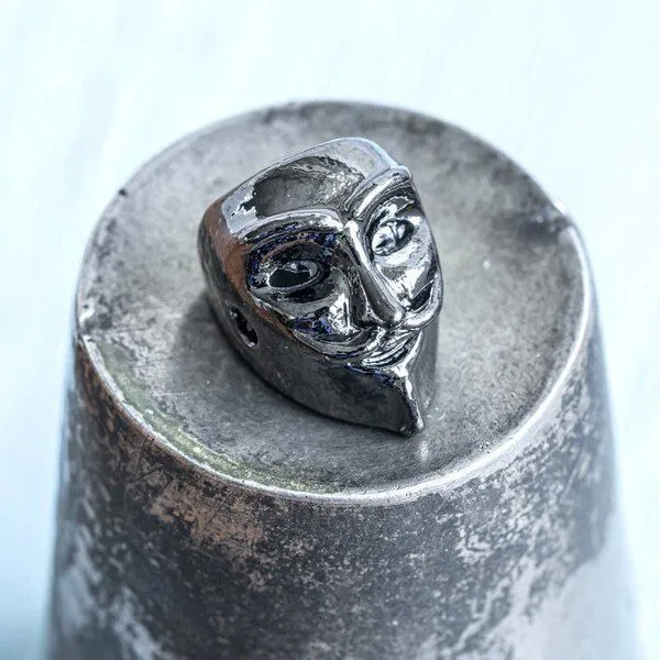 бусина, металл "анонимус", цвет черный, 14.5x10x9.5 мм