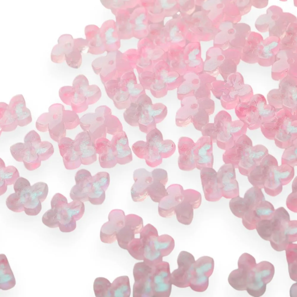 бусина "вероника", стекло, цвет св.розовый, 10x10x3.5 мм