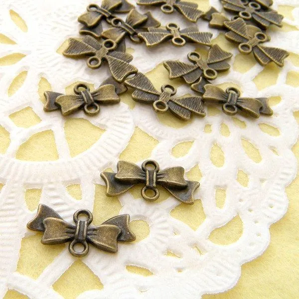 коннектор "бантик", цвет античная бронза, 20х10х3 мм