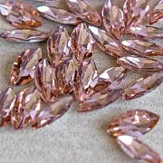 Кабошон стекло Кристалл, Navette, цвет Champagne, 18х9 мм