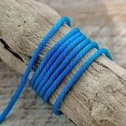 Шнур, полиэстер, круглый, цвет голубой, 2 мм  