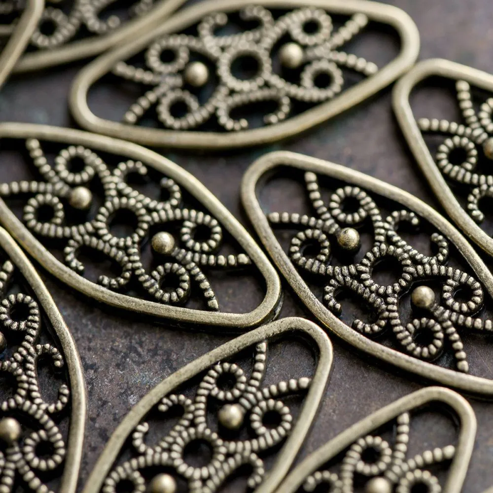 коннектор "ариетта", цвет античная бронза, 24x11x2 мм