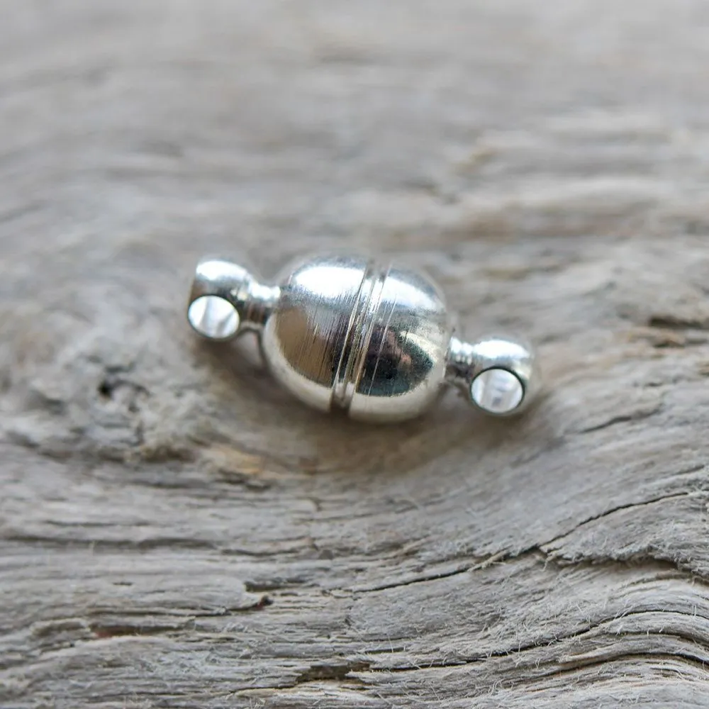 Замочки застежка магнитная "бейби", цвет серебро, 11x5 мм