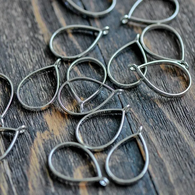 сеттинг-рамка "дроп", цвет платина, 33.9x20.5x3.8 мм