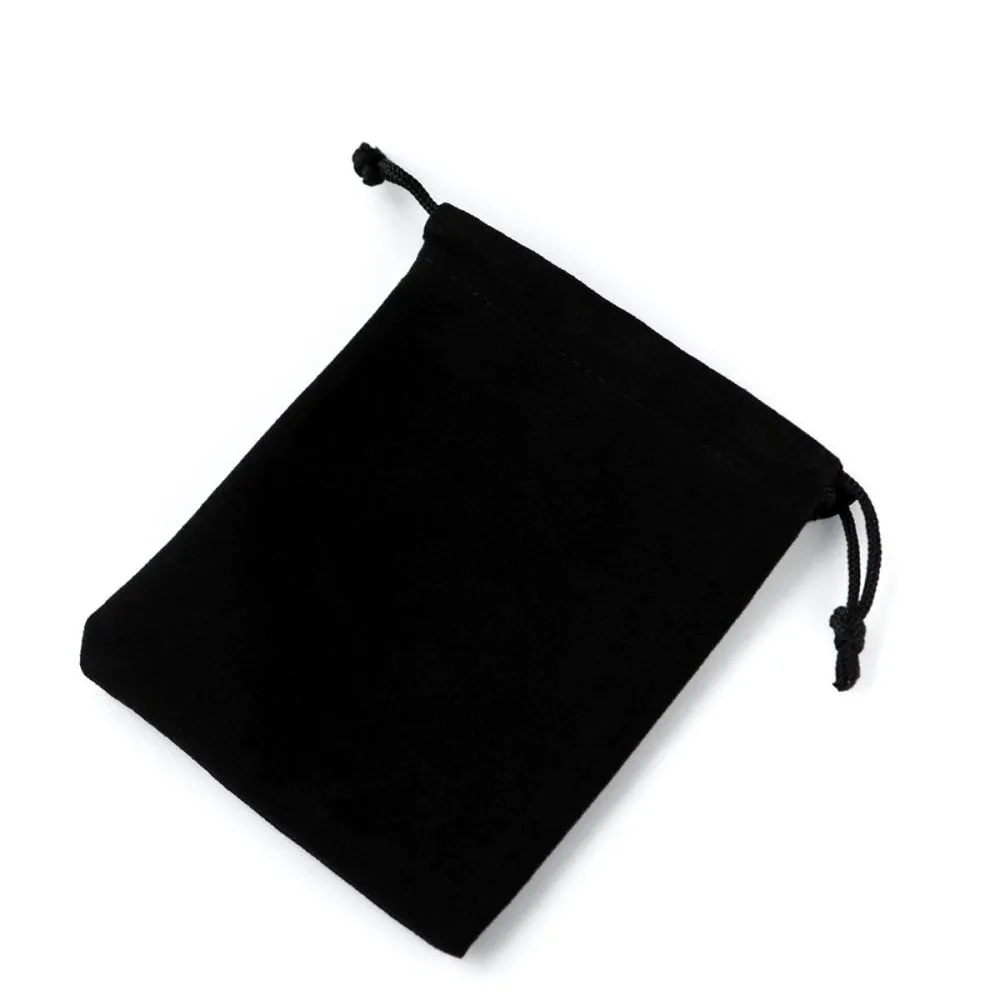 мешочек для украшений, бархат, цвет черный, 10x8 см