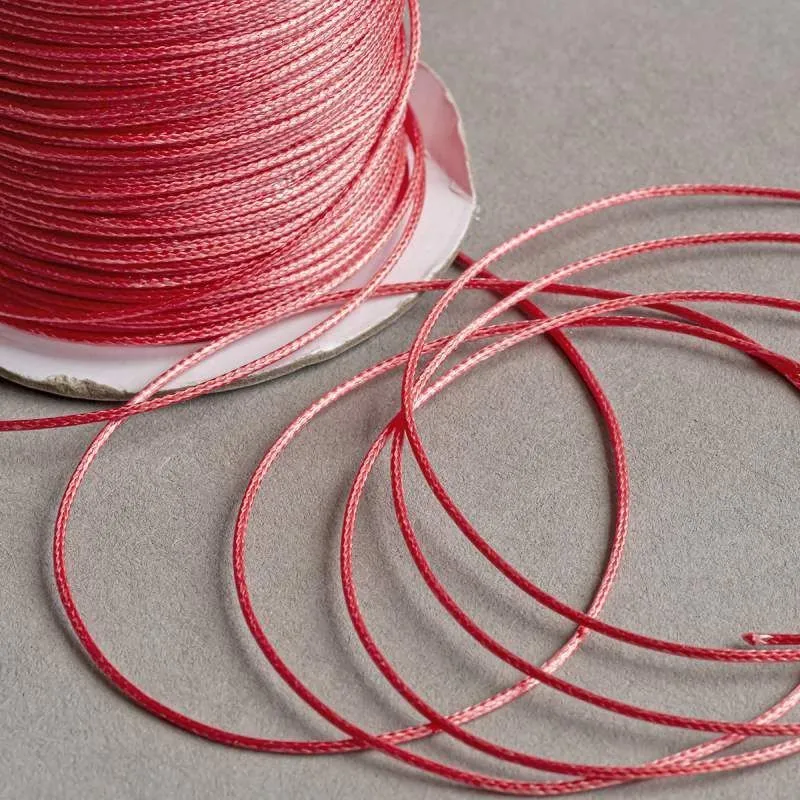 шнур вощеный, цвет коралловый, 1 мм