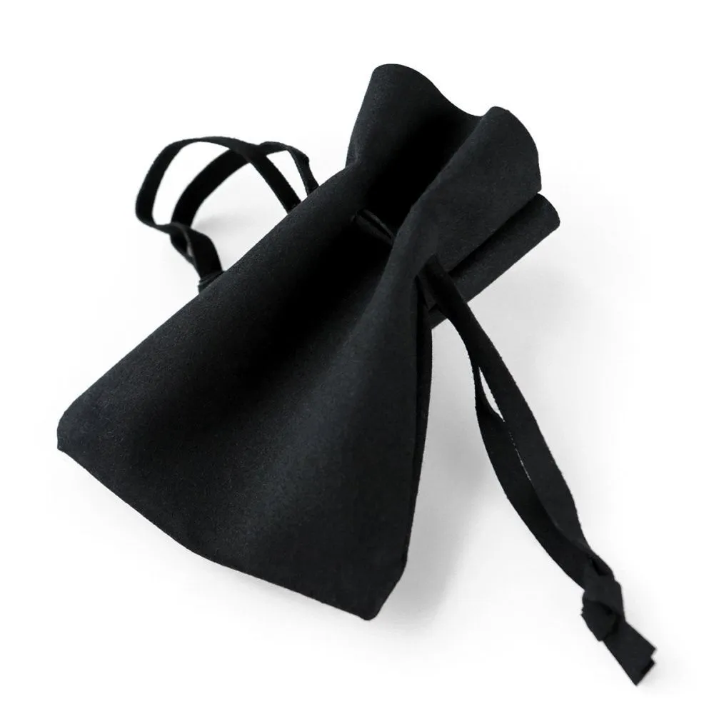 мешочек для украшений, микрофибра, цвет черный, 10x8 см