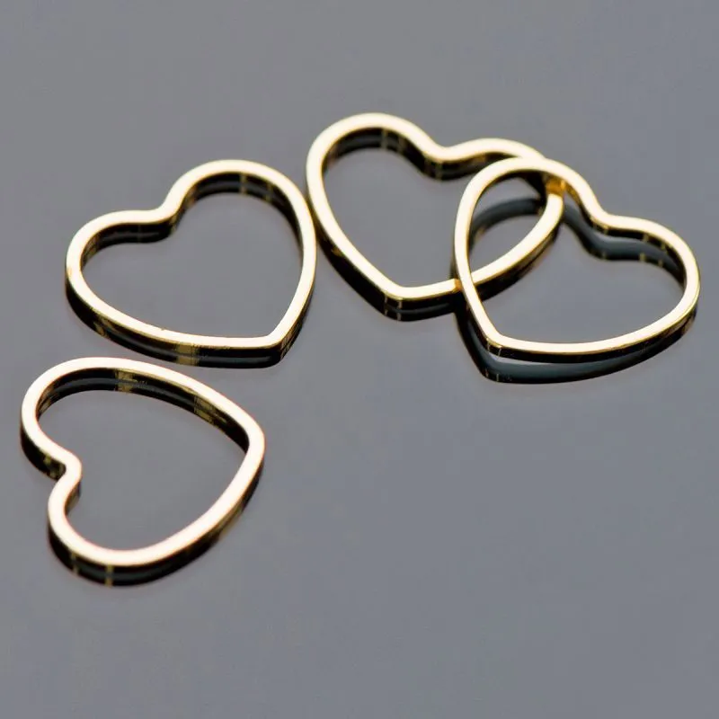 коннектор "сердечко", позолота, 12.5x14.5x1 мм