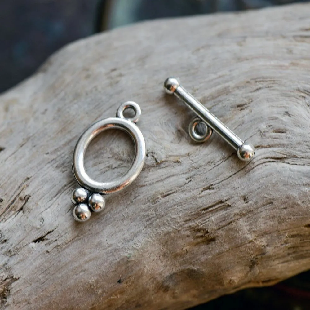 Замочки тоггл "буль", цвет античное серебро, 22x11.5 мм