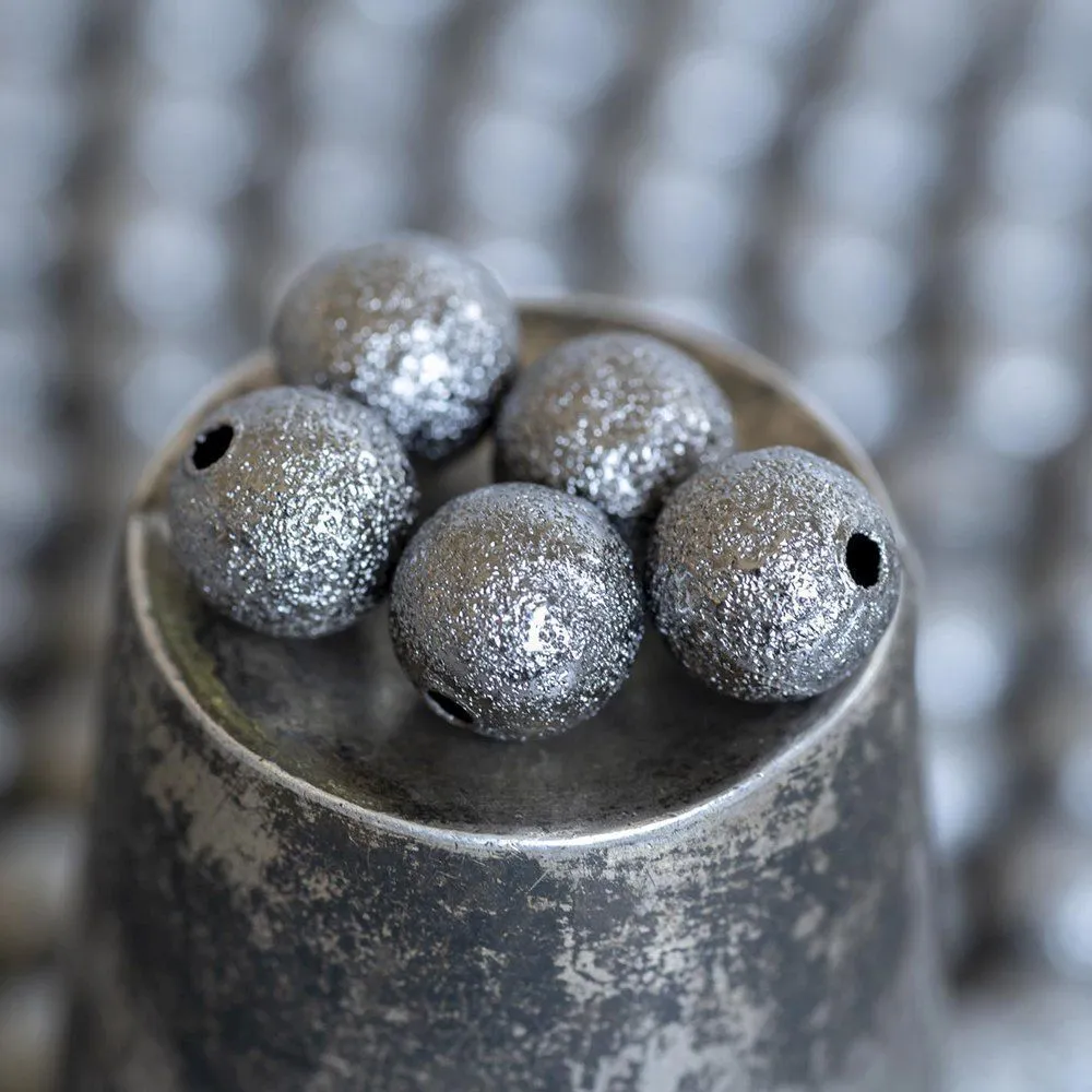 бусина, металл "звездная пыль" 8, цвет черный, 8 мм