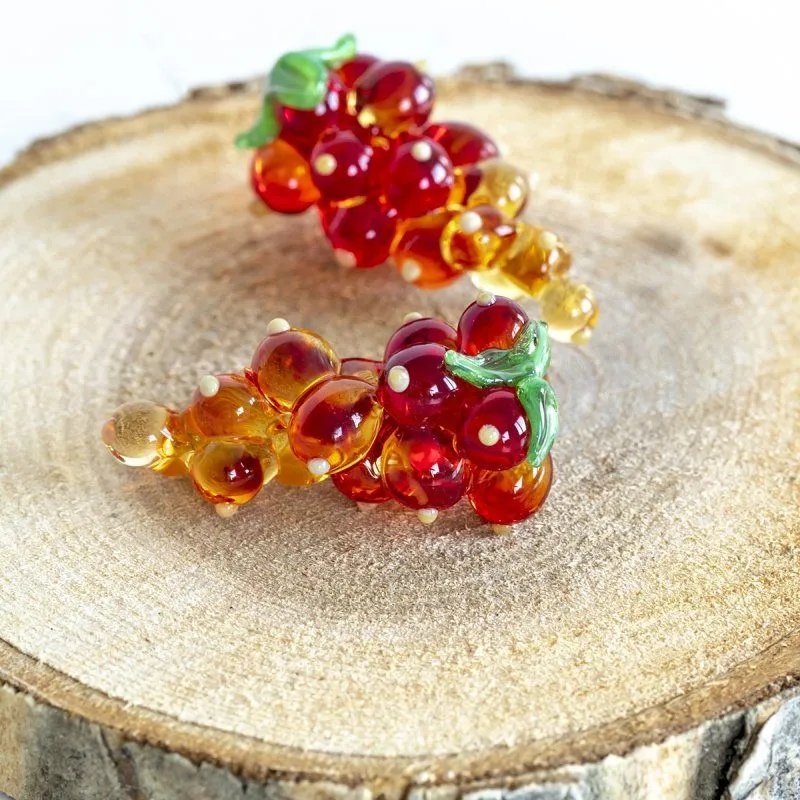 бусина, мурано "смородина", красный 