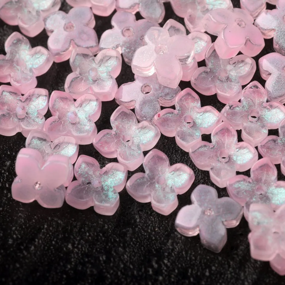 бусина "вероника", стекло, цвет св.розовый, 10x10x3.5 мм