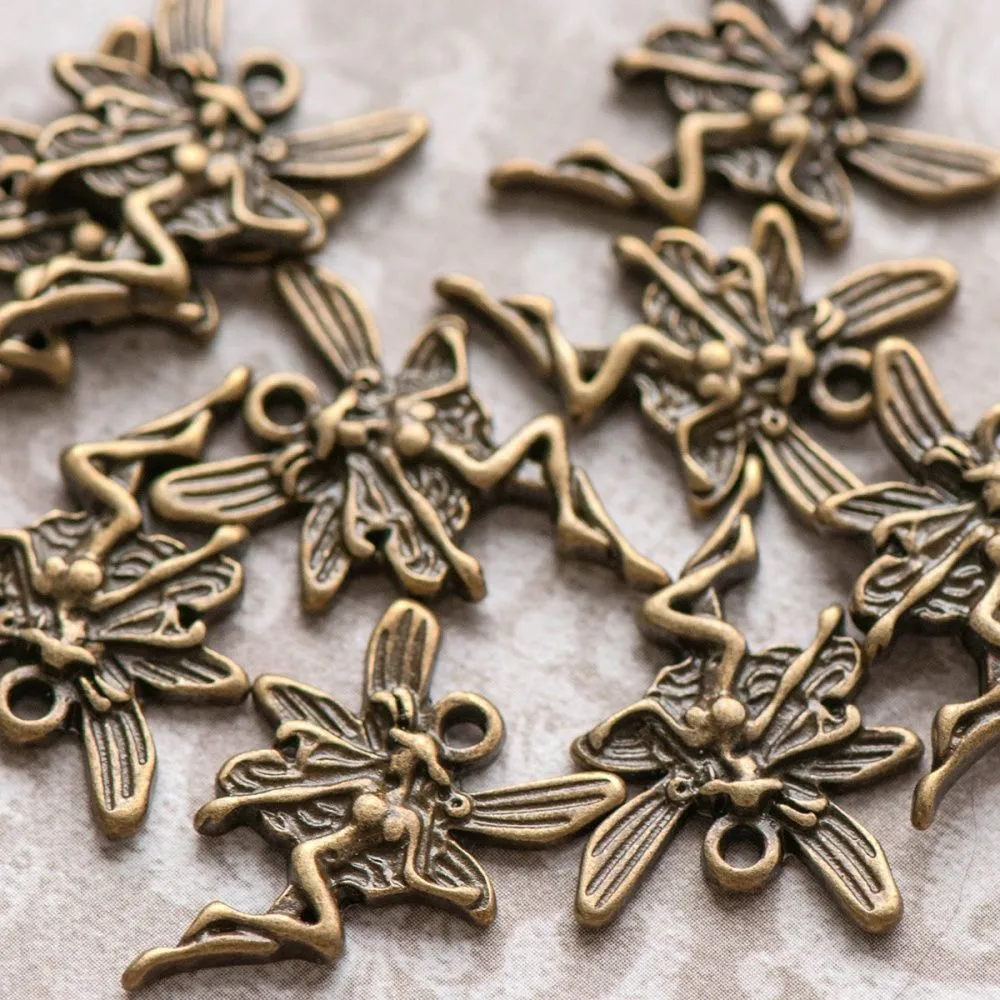 подвеска металлическая "фея", цвет античная бронза, 19.5х15х2.5мм