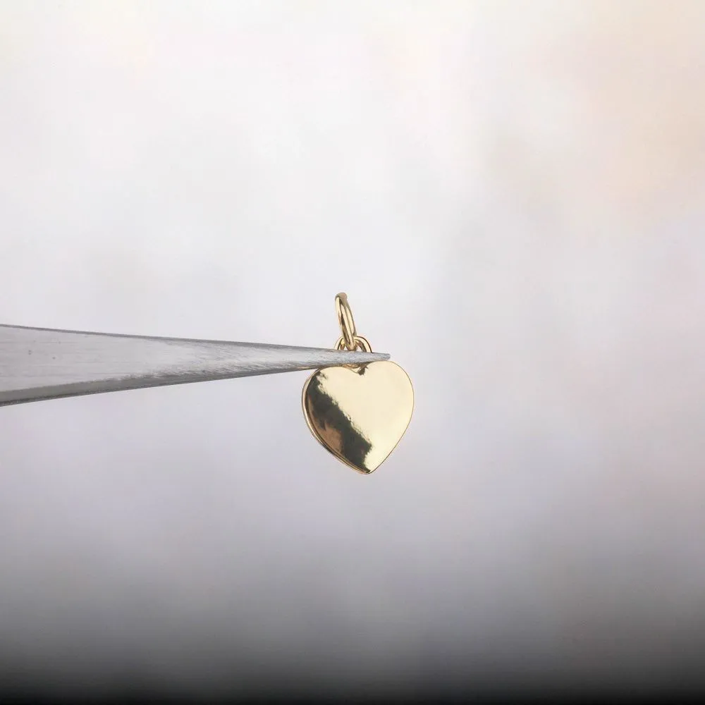 подвеска металл "харт", позолота, 12x9.5x1.5 мм