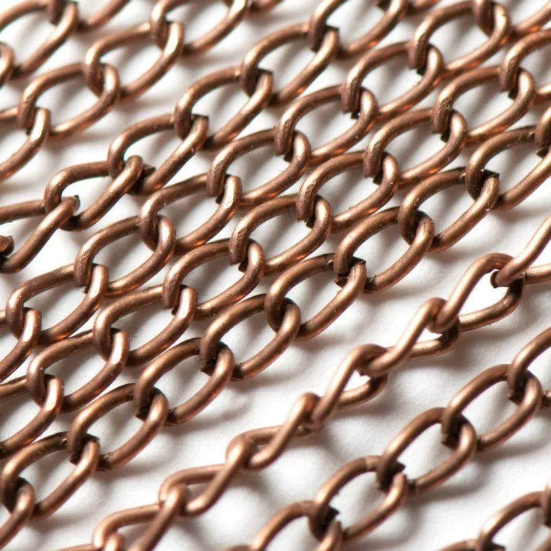 цепочка "твист", цвет красная медь, звено 3х2х0.6 мм