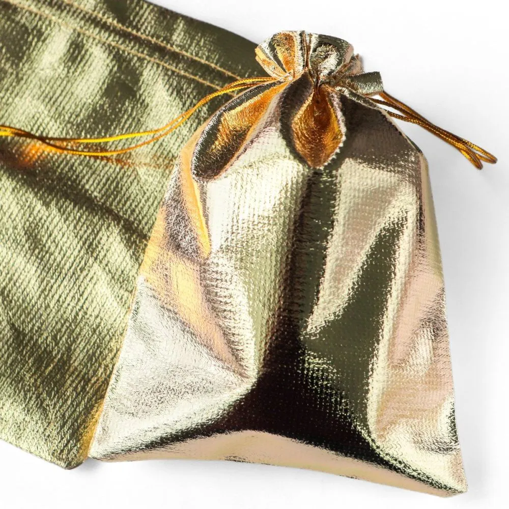 мешочек для украшений, парча, цвет золото, 18x13 см