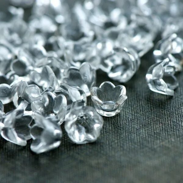 бусина, акрил "ландыш", цвет прозрачный, 10х6 мм