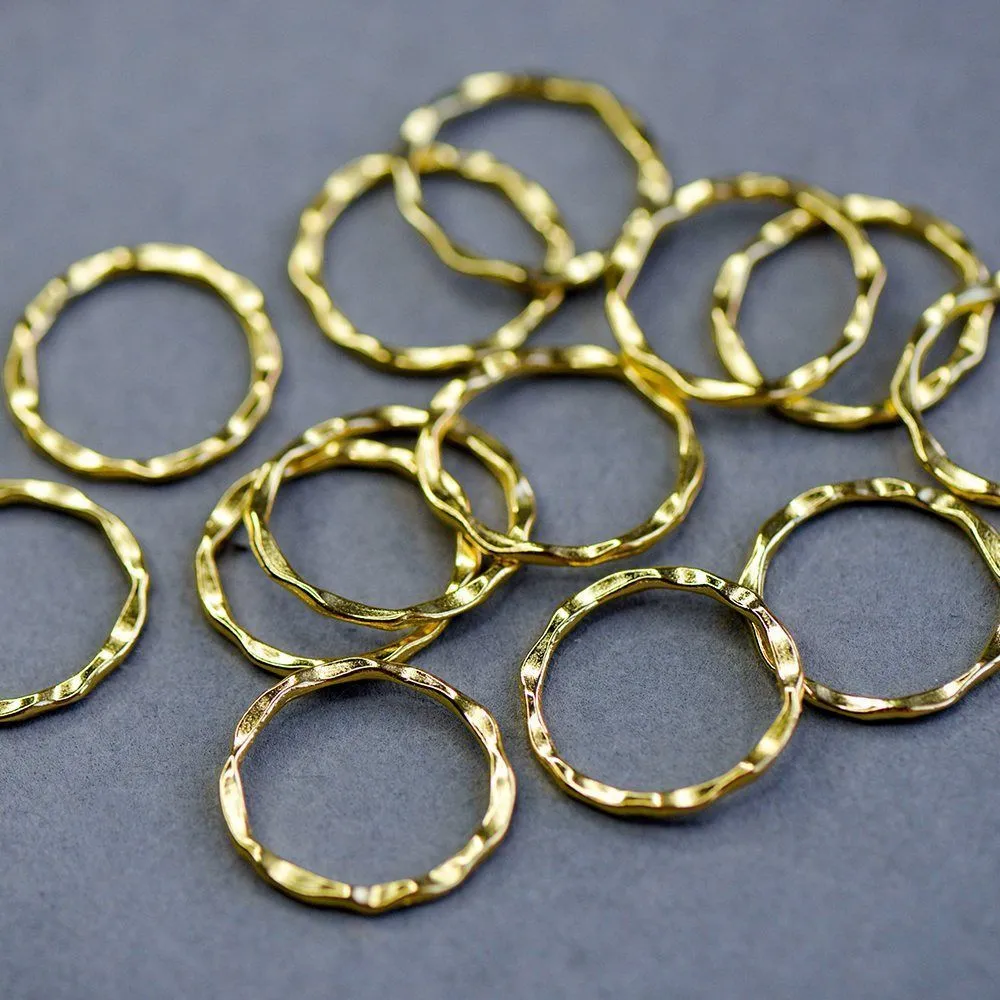 коннектор "кольцо №2", цвет золото, 22x1.5 мм