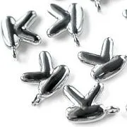 Подвеска металл "Буква K", цвет платина, 16.5-18.5x5.5-18x2.5x4.5 мм