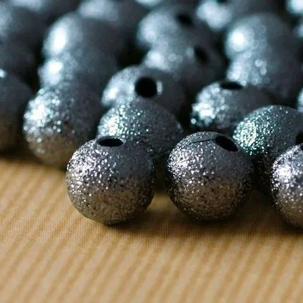 бусина, металл "звездная пыль" 12, цвет черный, 12 мм