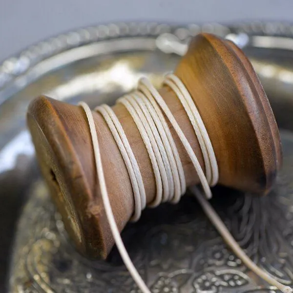 шнур вощеный, цвет светло-бежевый, 1 мм