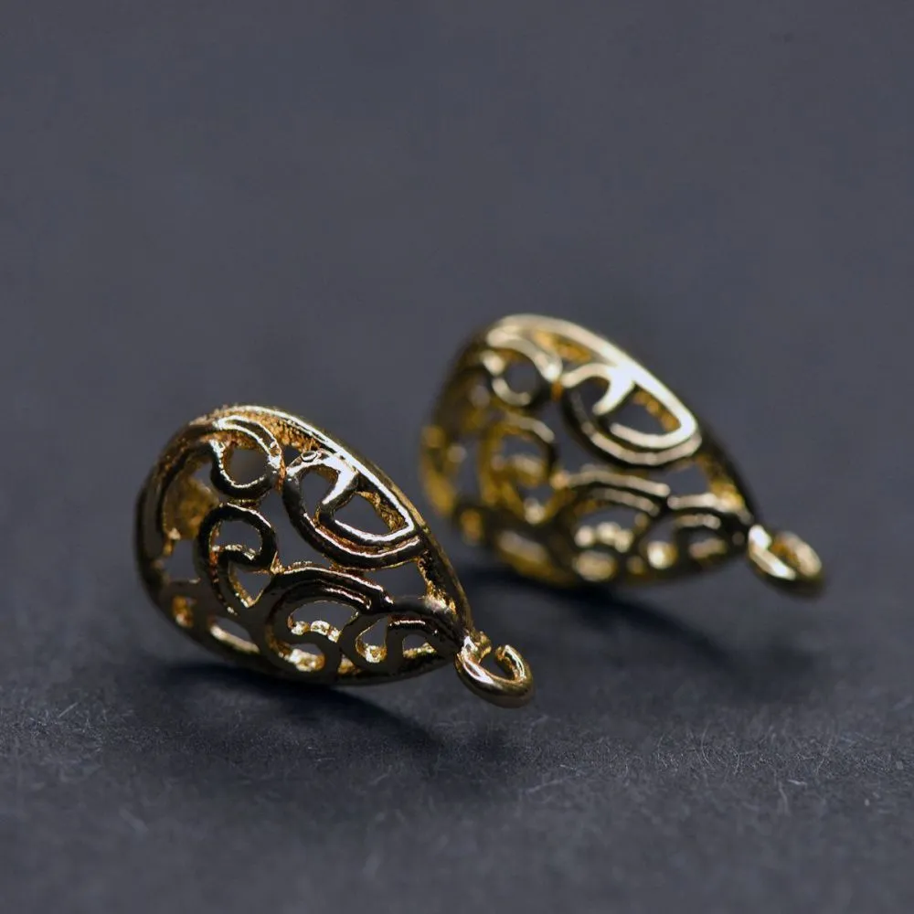 пуссеты "юнона", позолоченные, 15.5x10x15 мм