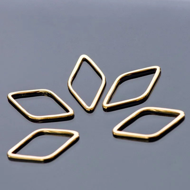 подвеска металл "ромбус", позолота, 17x9x1 мм