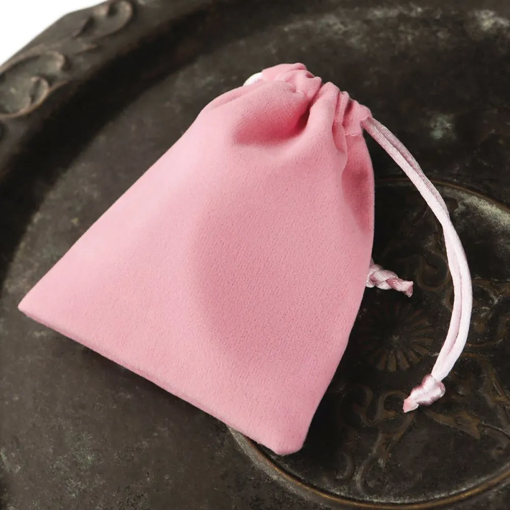 мешочек для украшений, бархат, цвет розовый, 10x8 см