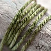 Шнур, полиэстер, круглый, цвет оливковый, 2 мм  