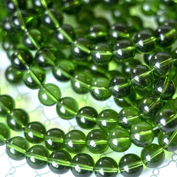 бусина, стекло 12, цвет зеленый темный, 12 мм