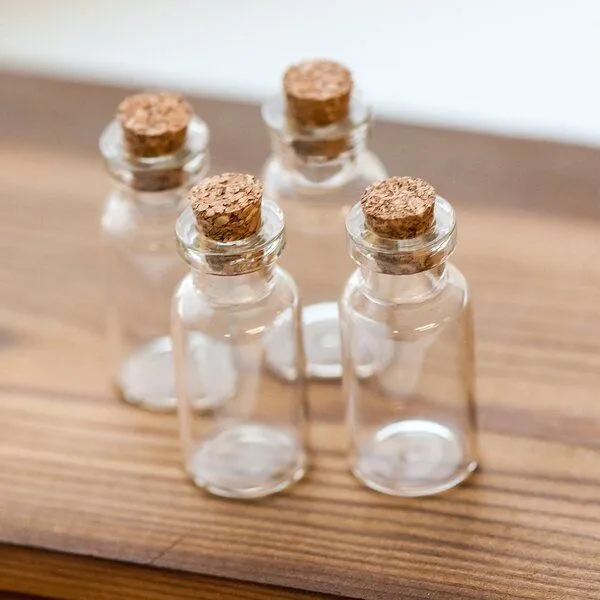 бутылочка с крышкой, прозрачная, 35х16 мм