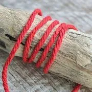 Шнур витой из хлопка, цвет красный, 2 мм