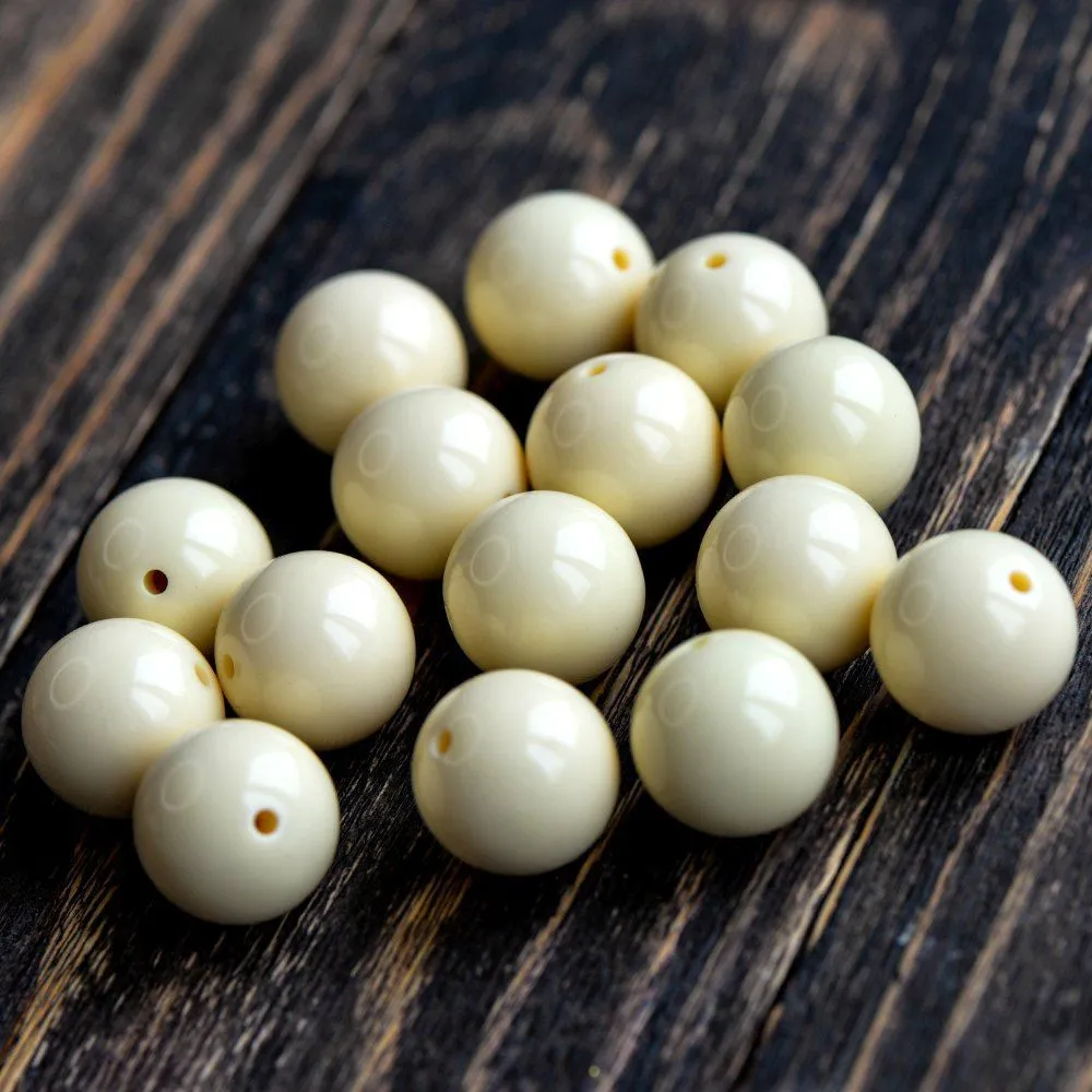 бусина, акрил "пастель", цвет айвори, 20 мм