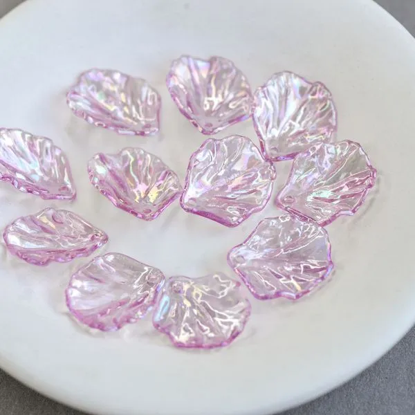 подвеска акриловая "лепесток", цвет сиреневый ав, 19x17x4-5 мм