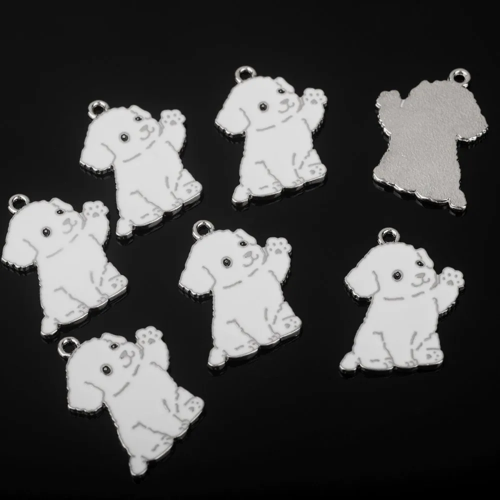 подвеска металл "зефирка", эмаль, цвет белый, 20x27x1.5 мм