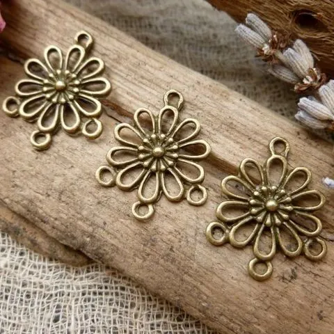 коннектор "ромашка", цвет античная бронза, 23х19х3 мм