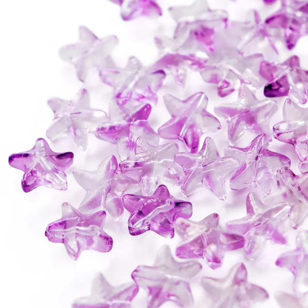 бусина "морская звездочка", стекло, цвет фуксия, 14 мм