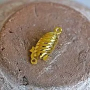 Замочек-боб для жемчуга, цвет золото, 22x9x5 мм