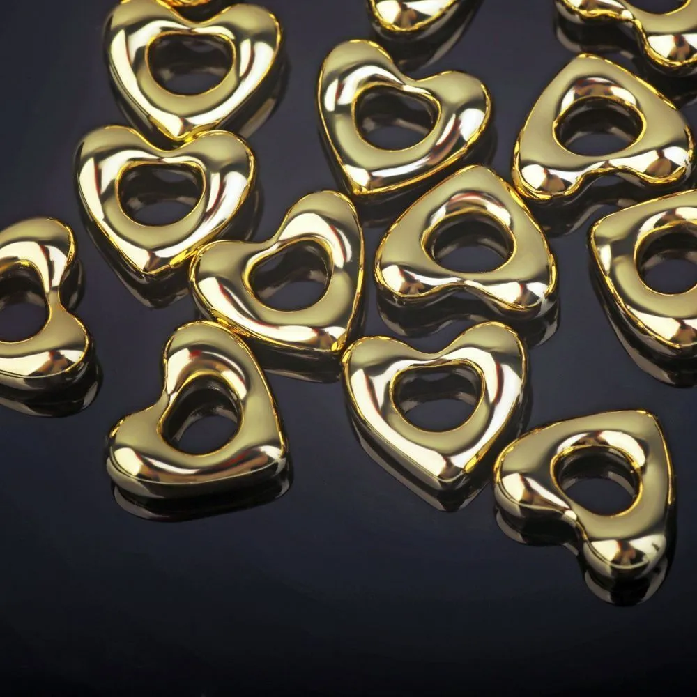 подвеска металл "сердце", позолота, 10x11x4 мм