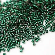 Бисер "Радуга", рубка, цвет темно-зеленый/серебрение (уп 7 г)