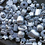 Микс акриловый разной формы "Матовое серебро" (уп 20 г)