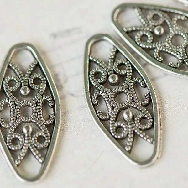 коннектор "ариетта", цвет античное серебро, 24x11x2 мм