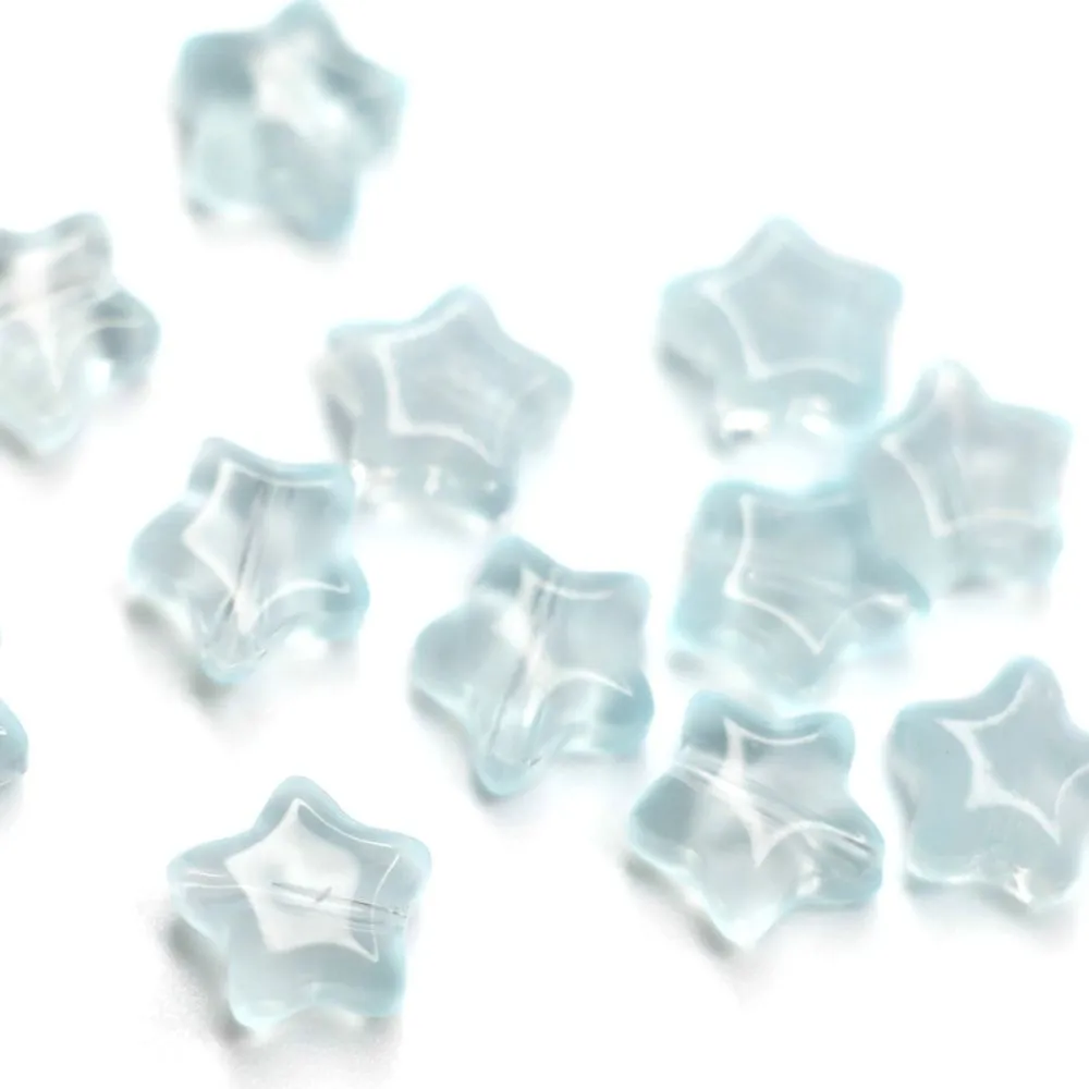 бусина "звездочка jelly", стекло, цвет голубой, 8x8x4 мм