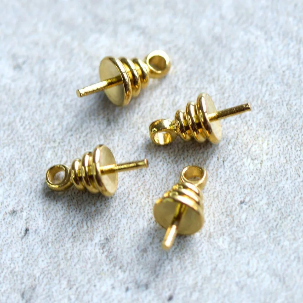 бейл "пирамидка", цвет золото, 9.5x4.5 мм