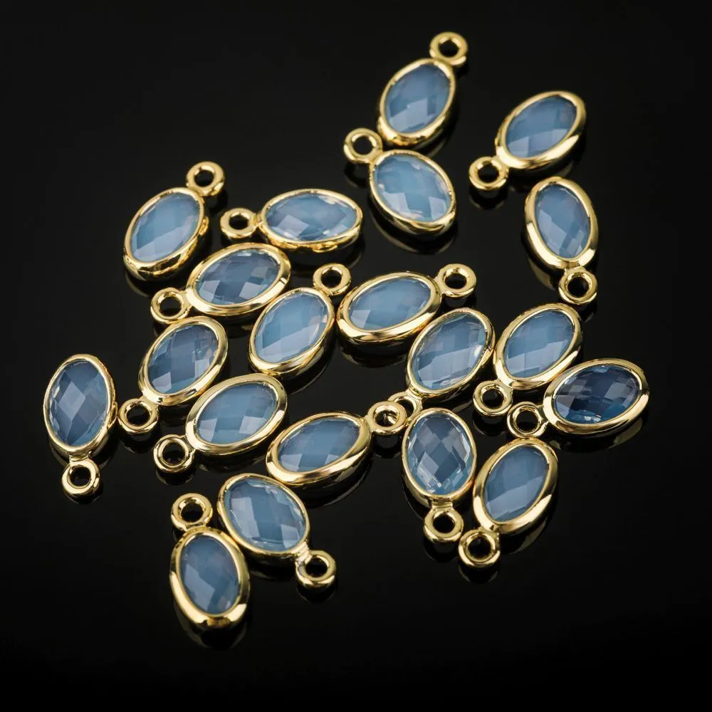 подвеска металл "эллипс", позолота/красный, 9x4.5x2 мм