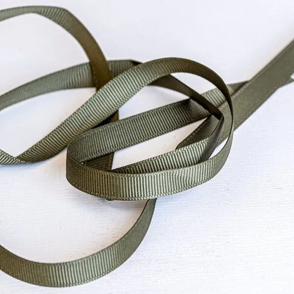 лента репсовая, цвет оливковый, ширина 9.5 мм ленты